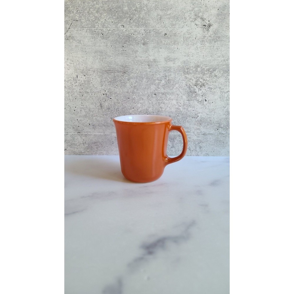 Vintage Pyrex Cup Mug Autumn Harvest Burnt Orange Rust D Handle MW Safe